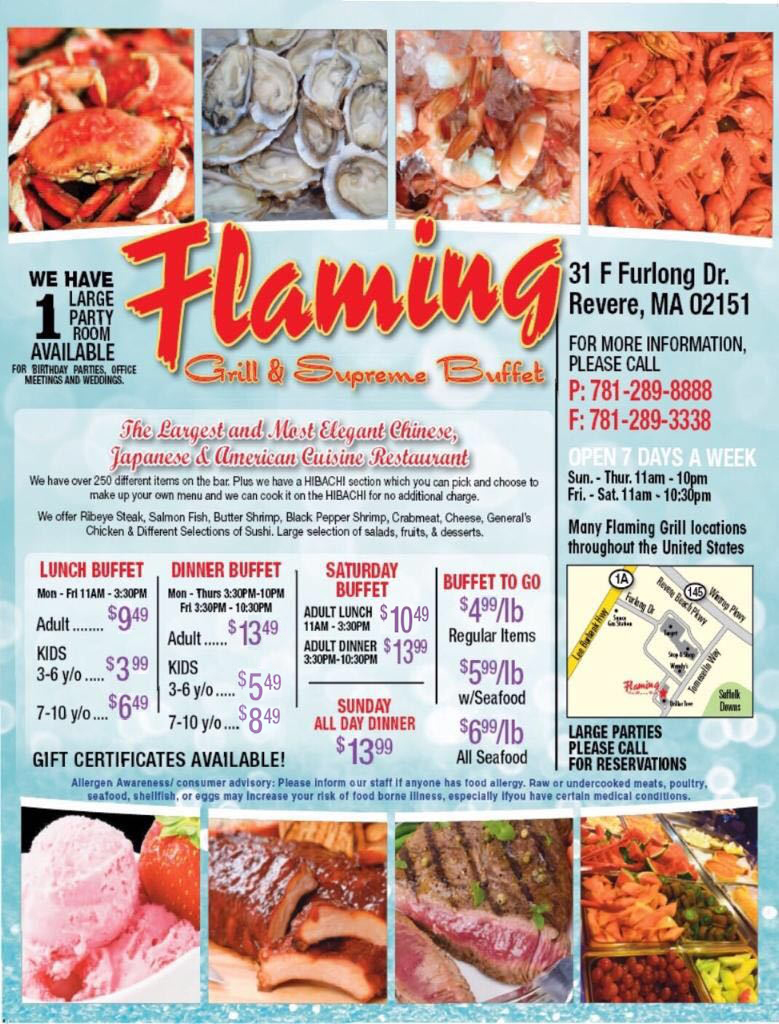 flaming grill supreme buffet menu